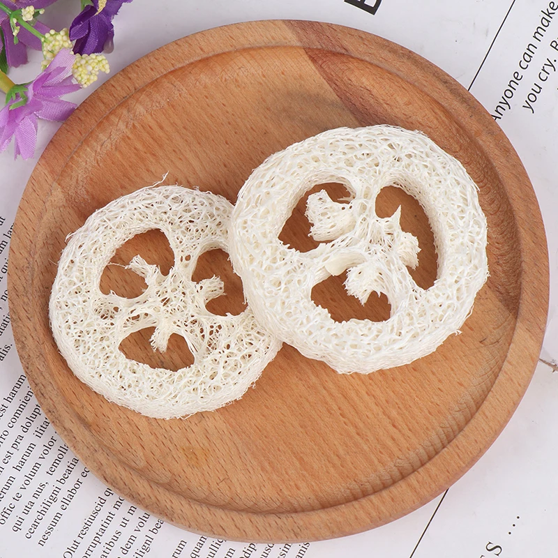 

2Pcs/lot Natural Loofah Soap Holder Dish Bathroom Storage Support Plate Stand 6*6cm