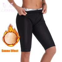 lanfei womens silver ion coating pants waist trainer bodysuit sweat sauna capris leggings slimming gym workout hot thermo pants