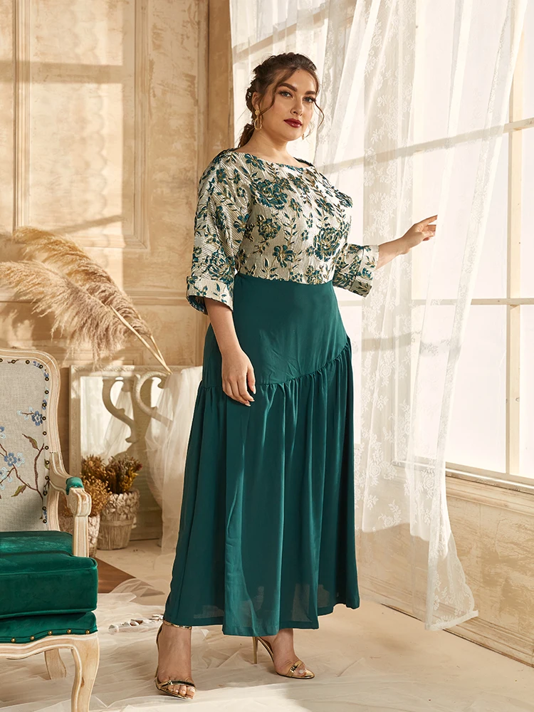 2021 Abaya длинные весенние женские платья с рюшами для девушек Большие размеры