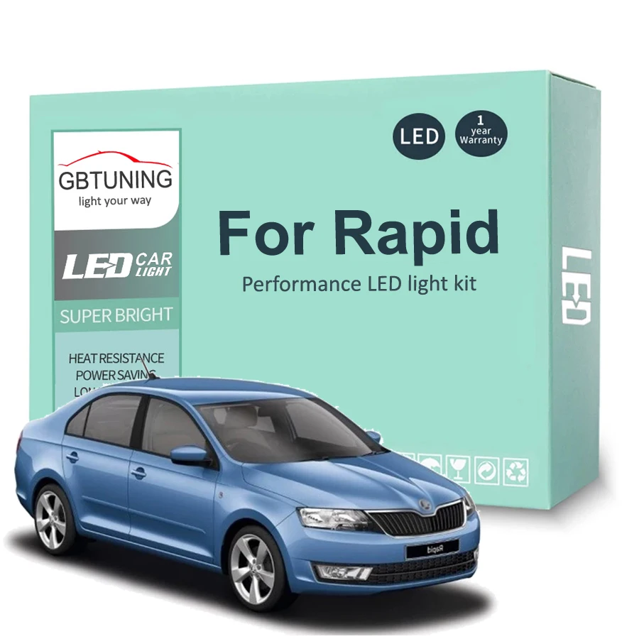 

10Pcs LED Interior Light Bulb Kit For Skoda Rapid NH1 NH3 NA2 2011-2015 2016 2017 2018 2019 Car Dome Trunk Lamp Canbus No Error