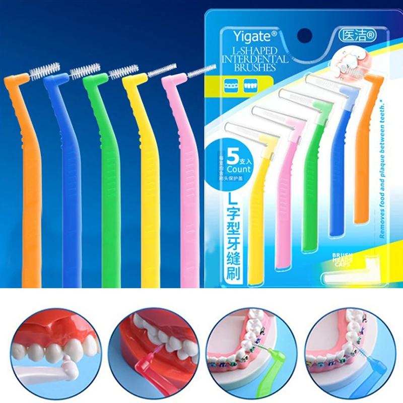 

5pcs L Shape Push-Pull Interdental Brush Oral Care Teeth Whitening Dental Tooth Pick Tooth Orthodontic Toothpick ToothBrush