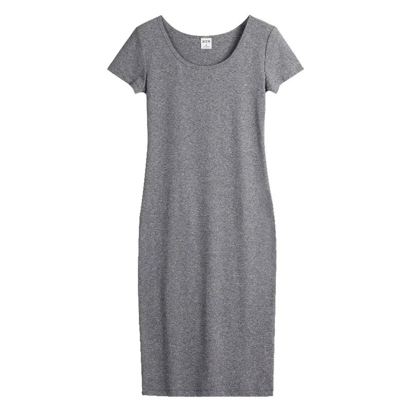 

Spring summer Woman Soft Cotton Diagonal Collar Short Sleeve Mini Dress Lady Elastic Inclined Shoulder Dress