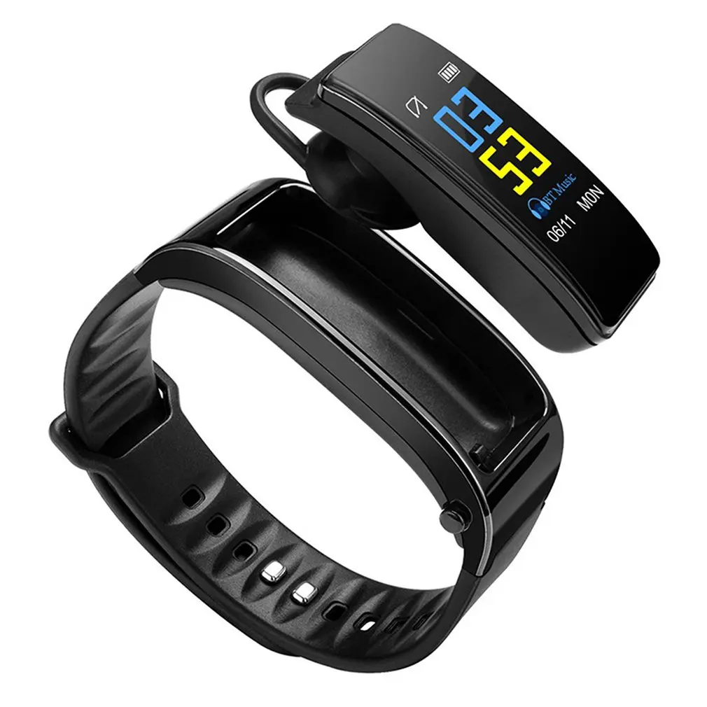 

Bluetooth Earphone Talk Smart Sports Bracelet ECG Sleep Monitoring Heart Rate Measurement Pedometer Multi-Functional Bracelet