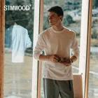 SIMWOOD 2022 Весенние новые мужские базовые футболки с длинными рукавами, большие размеры 260 г, 100% хлопок, Теплые Топы из углеродистой шлифованной ткани, пуловеры