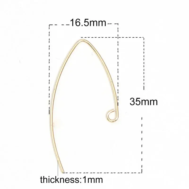 Beadsnice позолоченные V-образные серьги французские Серьги крючки компоненты для