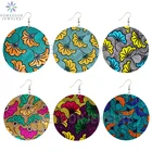 SOMESOOR модные африканские головные уборы в тканевом стиле с принтом деревянные висячие серьги в Африканском этническом богемном стиле Висячие ювелирные изделия для женщин в подарок