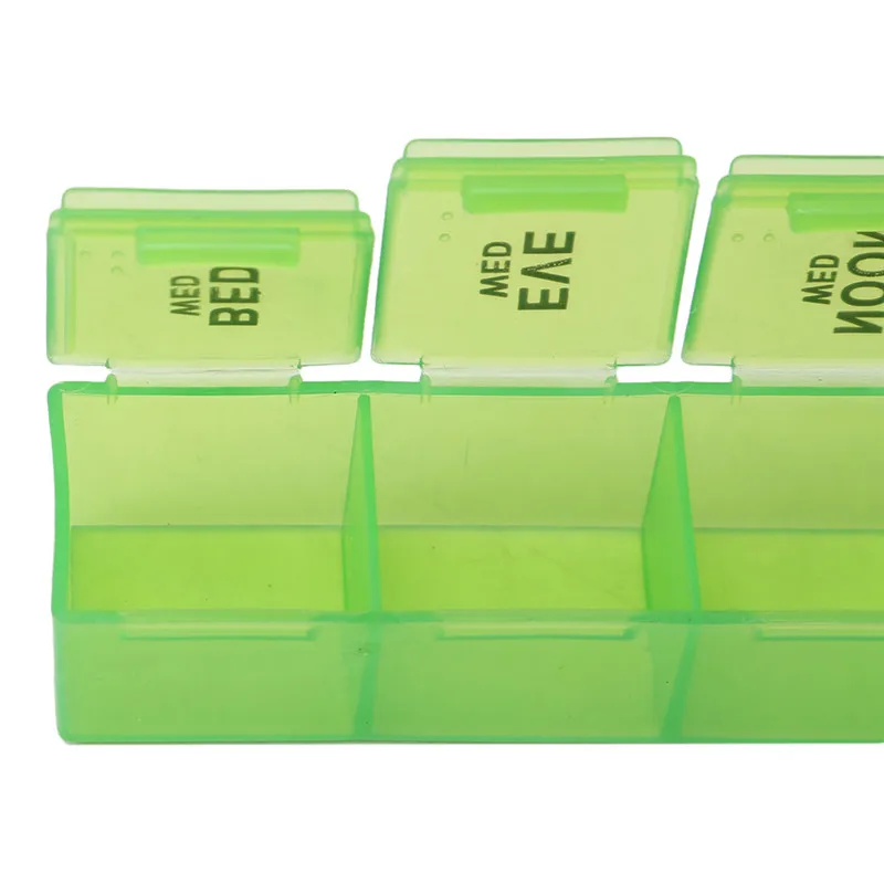 

28 Lot Weekly Pill Box Portable Compartment Pill Box Multifunctional Diversion Safe Storage Case Color Rainbow Color