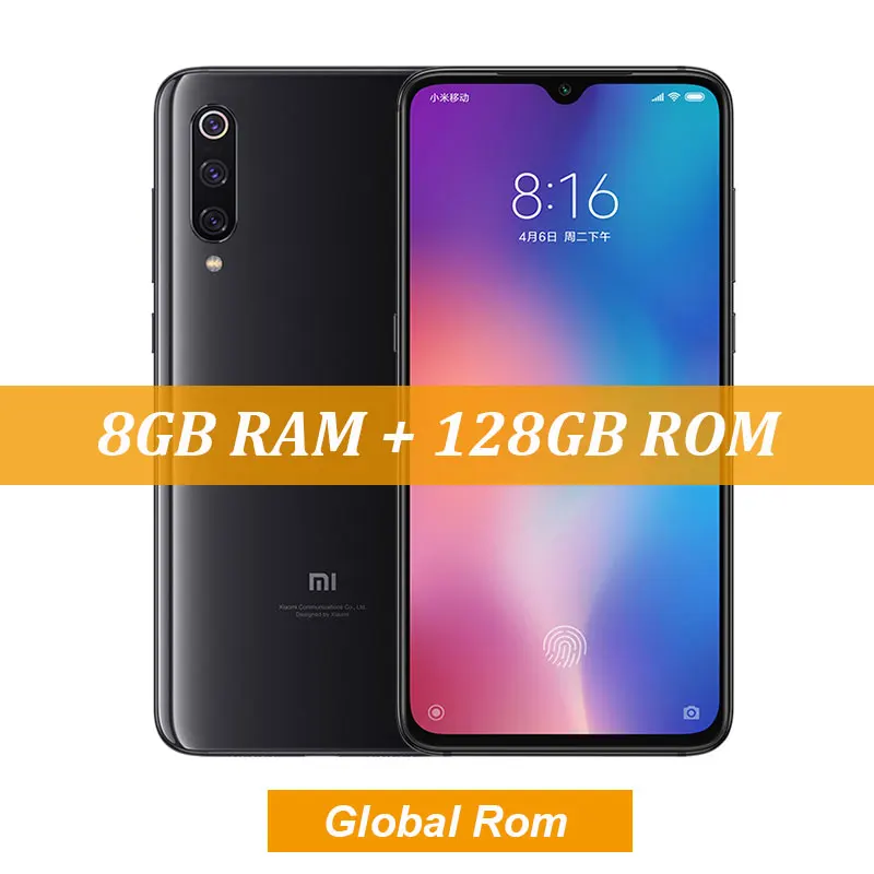 Глобальный Встроенная память Сяо mi 9 mi 9 8 GB 128 GB Snapdragon 855 Octa Core 6,3" 1080 P AMOLED смартфон 48MP тройной камеры мобильного телефона - Цвет: 8G 128G Gray