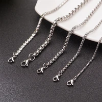 1pcs titanium steel square box chain punk pearl jewelry necklace clothing accessories sweater chain mens and womens necklaces