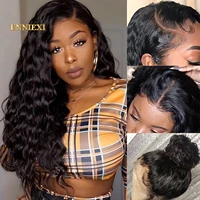 pizazz 13x4 human hair lace front wigs black women brazilian deep wave lace front wig with baby hair pre plucked bleached knots
