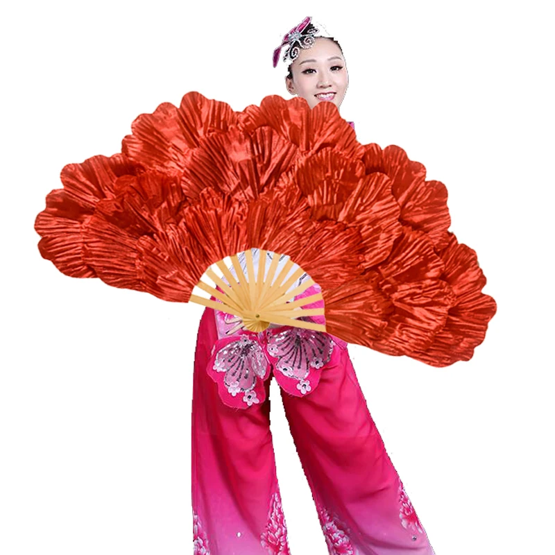 Dance Fan Peony Petal Dance Fan Double Side Yangge Dancing Fans Ventilador Eventail a Main Abanicos Para Boda Abanicos De Mano