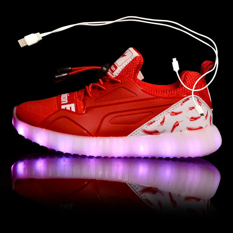 

Size 26-37 Kids LED Sneaker Boys Shoes USB Charging Children Shoes with Light up Luminous Girls Glowing Sneakers School Shoes