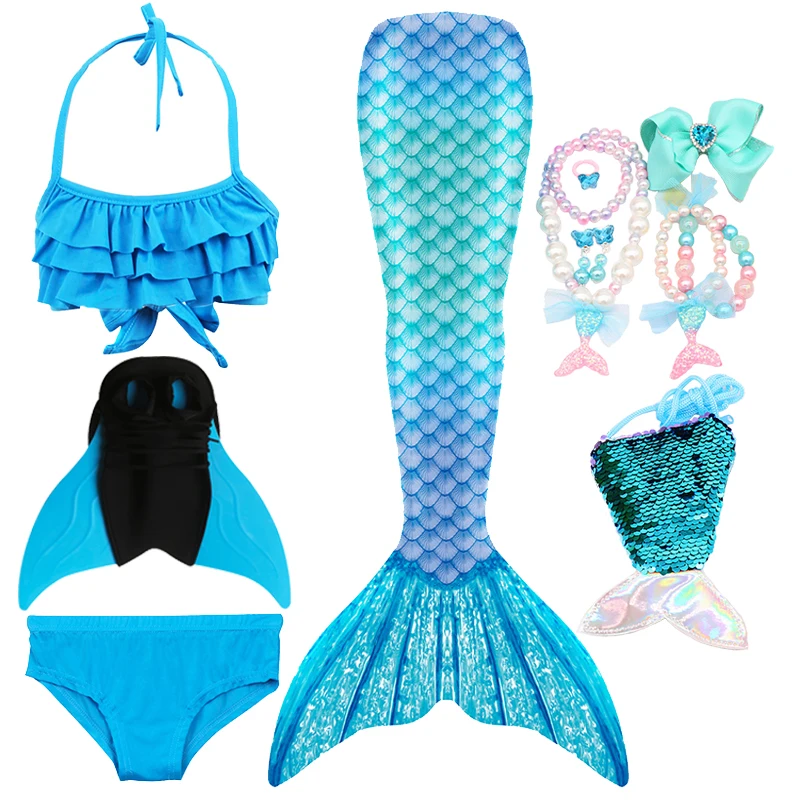 Детский купальный костюм хвост русалки для принцессы купальник бикини девочек