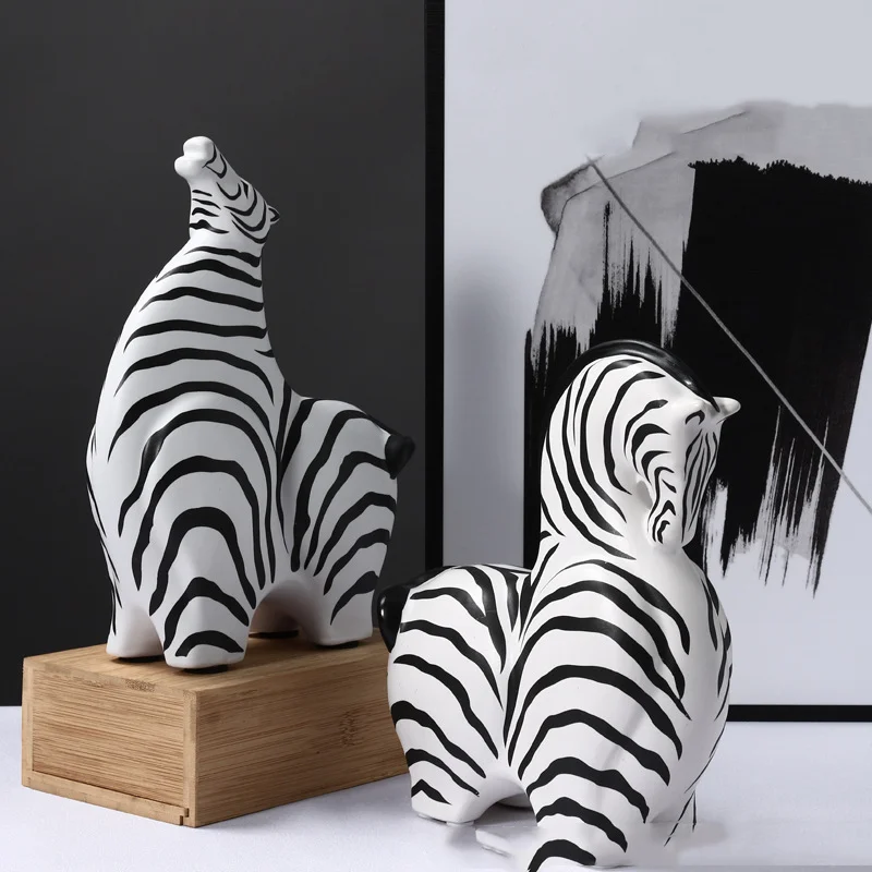 

Zebra Horse Figurines and Statues Horse Decor FOR Home decorate Sculpture Room Decor For Bedroom Animal Figurines Shelf Decor