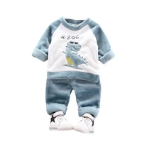 new winter pajamas for boys baby girl clothes suit children fashion cartoon thick t shirt pants 2pcssets infant kids sleepwear