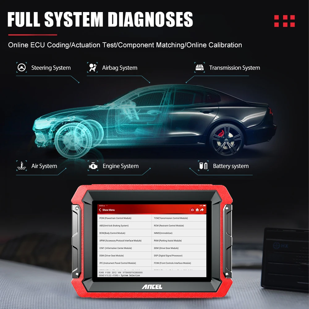 Профессиональный Автомобильный сканер ANCEL DS600 кодирование ECU DPF TPMS IMMO AF настройка