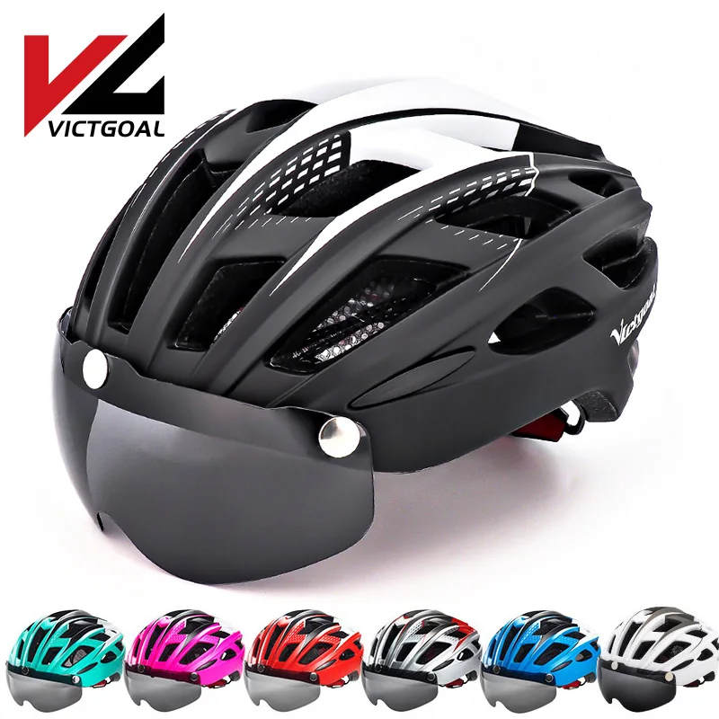 Шлем для велосипеда VICTGOAL взрослых мужчин женщин велосипедный шлем с очками