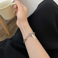 simple titanium steel letter bracelet personality cold wind gold plated chain splicing bracelet men and women tide