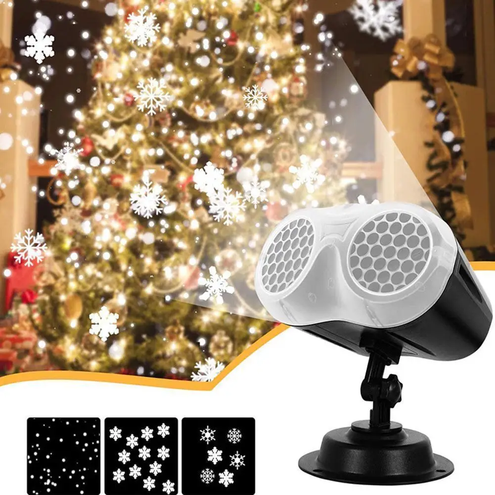 

Christmas Snowflake Light Remote Control Led Holographic Projector Night Light Function Timer Holiday Wedding Decoration
