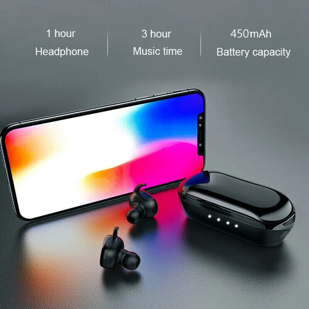 TWS-наушники Беспроводная гарнитура Черные и белые спортивные наушники Bluetooth 5 0