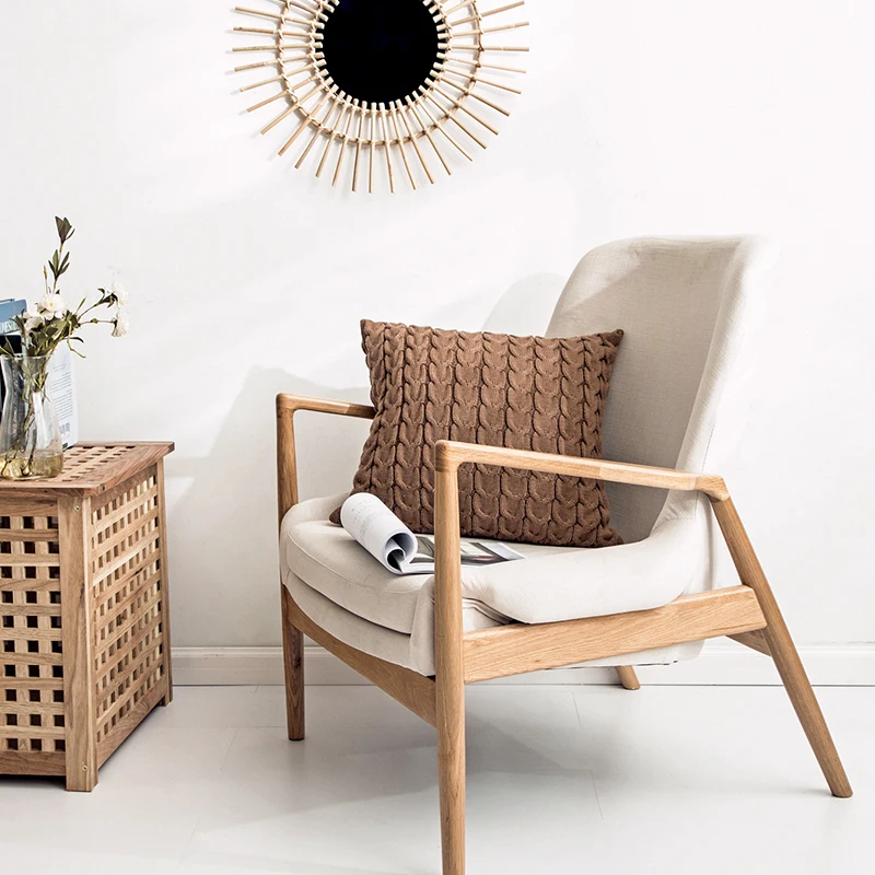 Коричневый чехол для подушки вязаное украшение дома 45x45 см квадратный красный