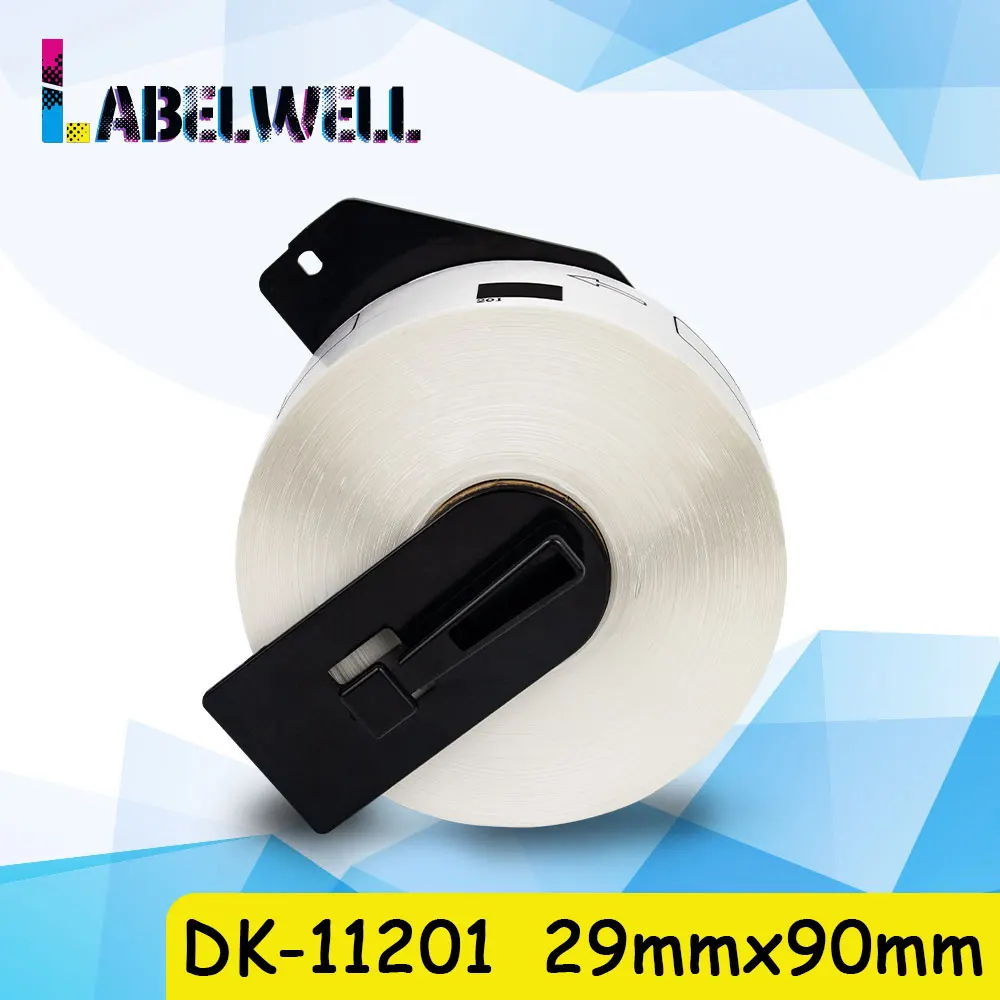 Labelwell 5 рулонов совместимых с фотоэтикетками 29 мм * 90 400 шт./рулон белой бумаги DK11201