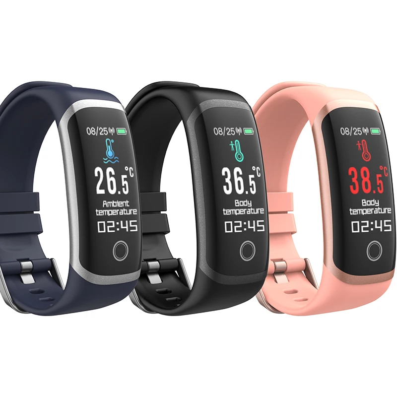 

T4 Smart Bracelet Real-time Temperature Heart Fitness Tracker Blood Pressure Waterproof Control Multi-sport mode Smart Band