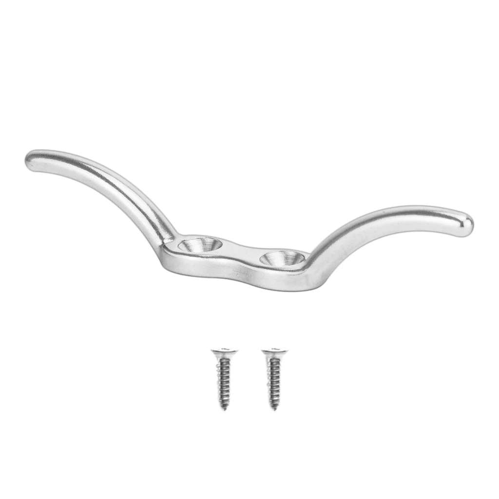 

Rustproof 316 Stainless Steel Flagpole Rope Tie Wire Cleat Hook Boat Sailing