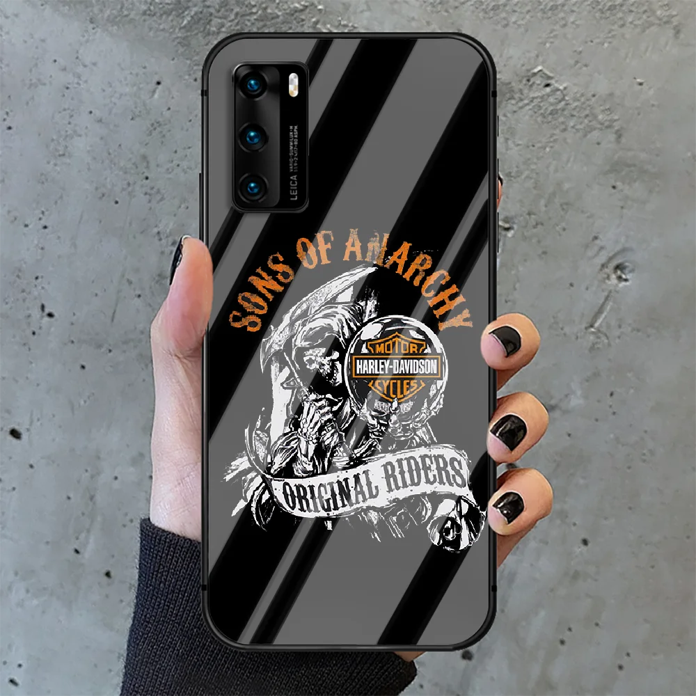 

TV Sons of Anarchy Phone Tempered Glass Case Cover For Huawei P Nova Mate 5T 20 30 40 E Pro Lite Smart 2019 2021 Shell Back
