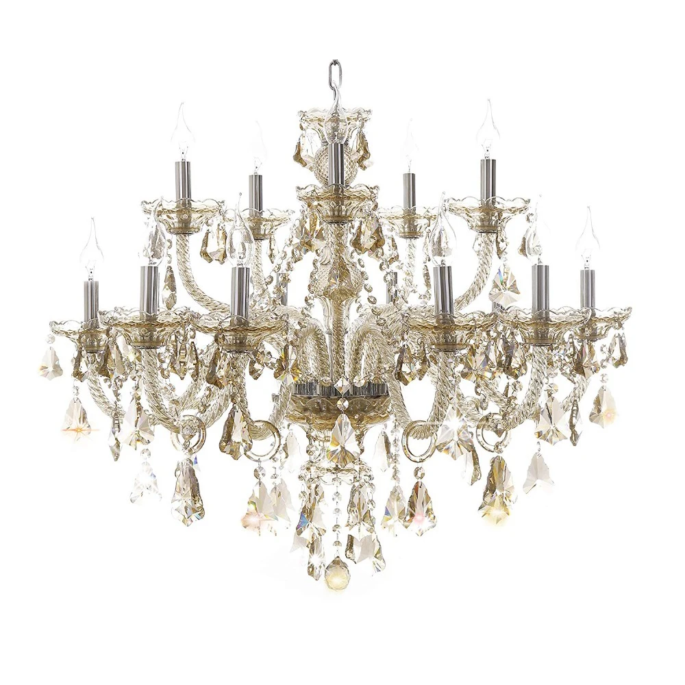 

Retro Crystal Chandelier Lighting LED Chrome Gold Finish Vintage Hanging Lamp Art Deco Light Fixture for Living Room Bedroom