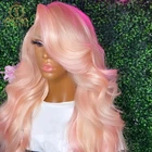 Женский парик с розовой кружевной передней волной, 613 цветной парик из человеческих волос HD с прозрачной кружевной передней частью, предварительно выщипанные отбеленные узлы Na Beauty