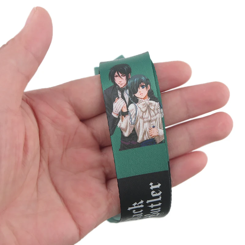 CA228 Черный Дворецкий мультфильм брелок шейный ремень ремешки для ключей ID карты