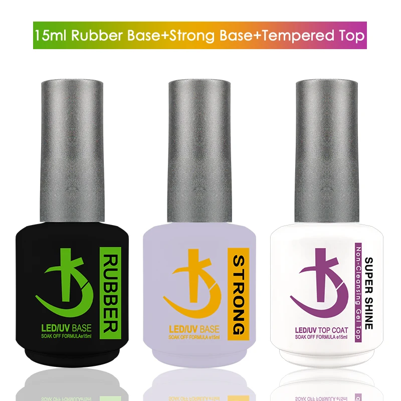 

KODI Thick Rubber Base and Top Coat Set for Gel Nail Polish 15ml Semipermanent Nail Polish Varnish Hybrid Manicure Gellak Kits