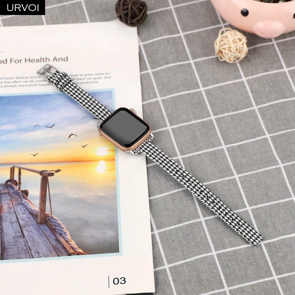 Тканевый ремешок URVOI для Apple Watch series 4 321 iwatch 40 мм 44 тонкая ткань наручные часы