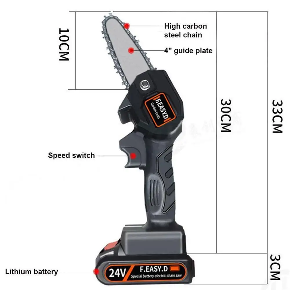 

24V Rechargeable MINI Electric Chainsaw Wood Cutting Lithium Chainsaw Bracket Adjustable Universal Chain Saw Part Angle