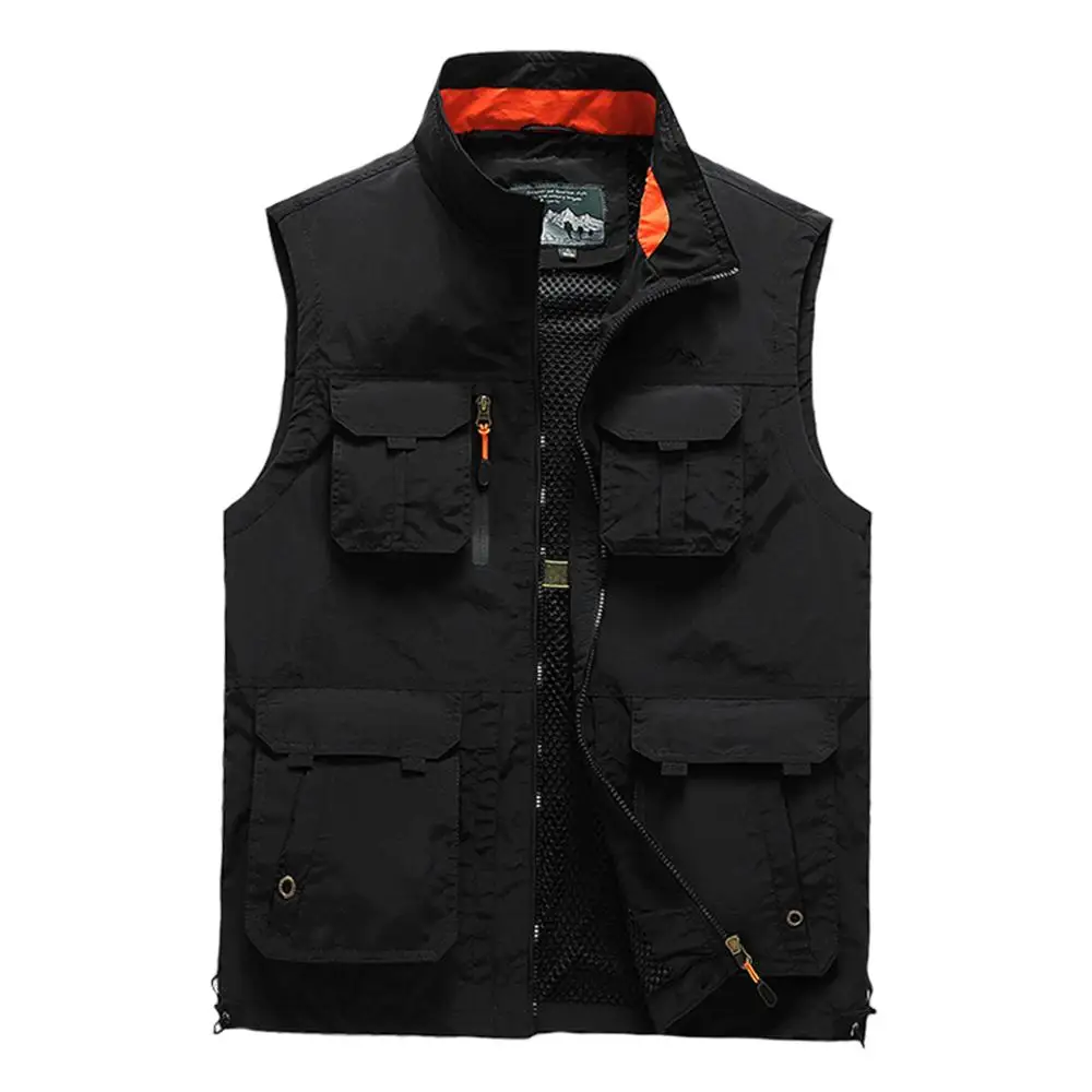 Мужская спортивная сетчатая жилетка с несколькими карманами тонкий дышащий