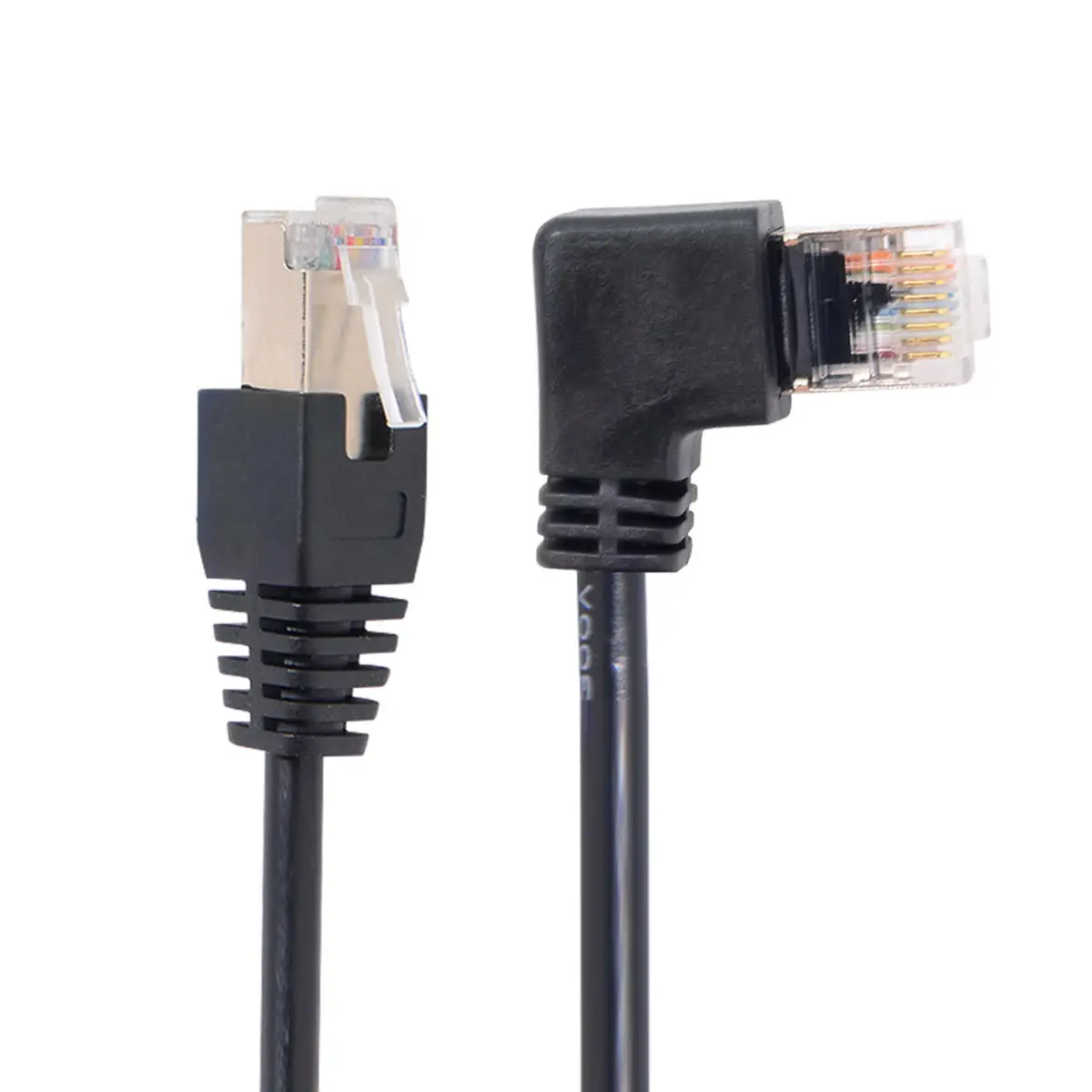 Патч соединитель RJ45 Cat6 8P8C STP Ethernet сетевой Lan под прямым углом 90 градусов штекер