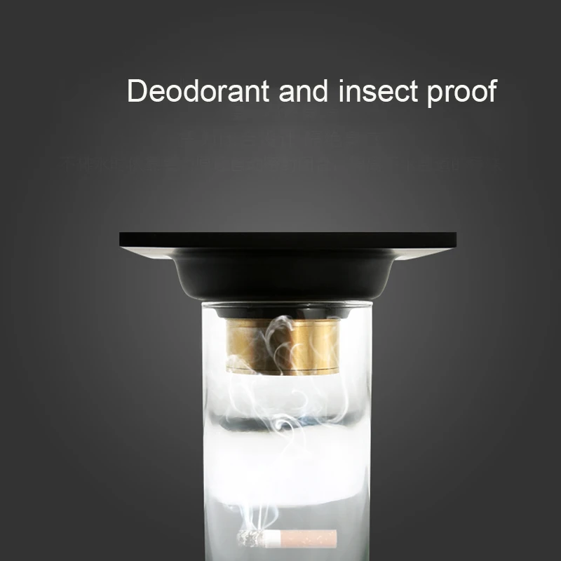 

NEW 2021 Black Bathroom Drain Stainless Steel Floor Drainer Trap Waste Grate Round Cover Hair Strainer shower floor base