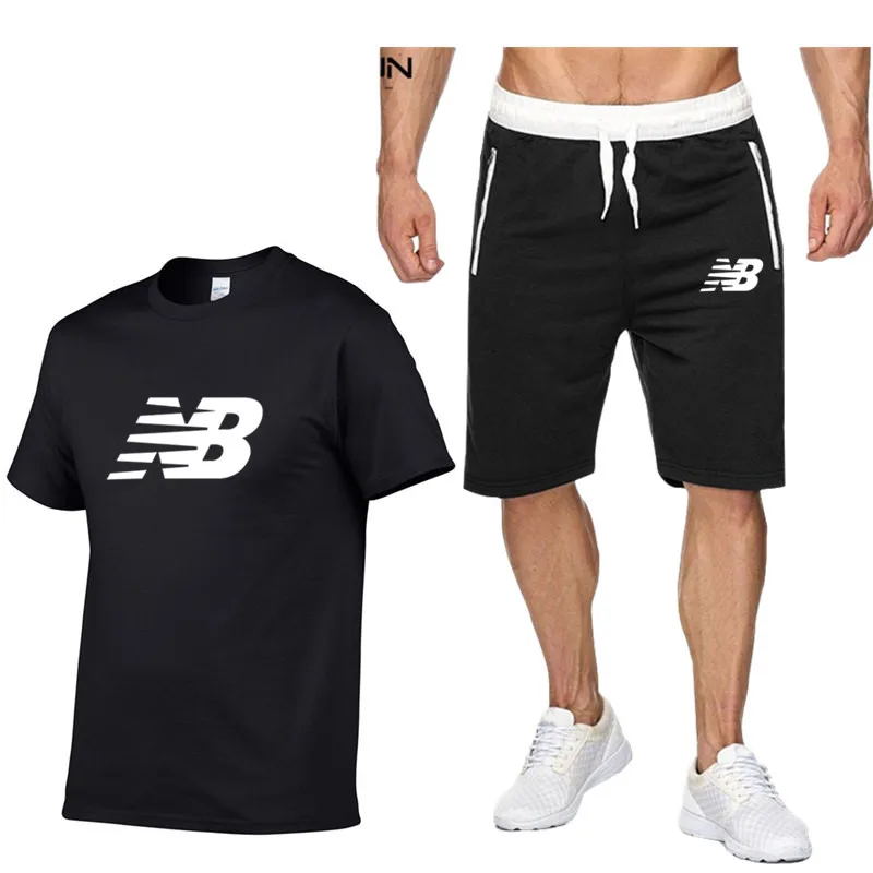

2021 Men's Tracksuit Summer Clothes Sportswear Two Piece Set T Shirt Shorts Brand Track Clothing Male Sweatsuit Sports Suits