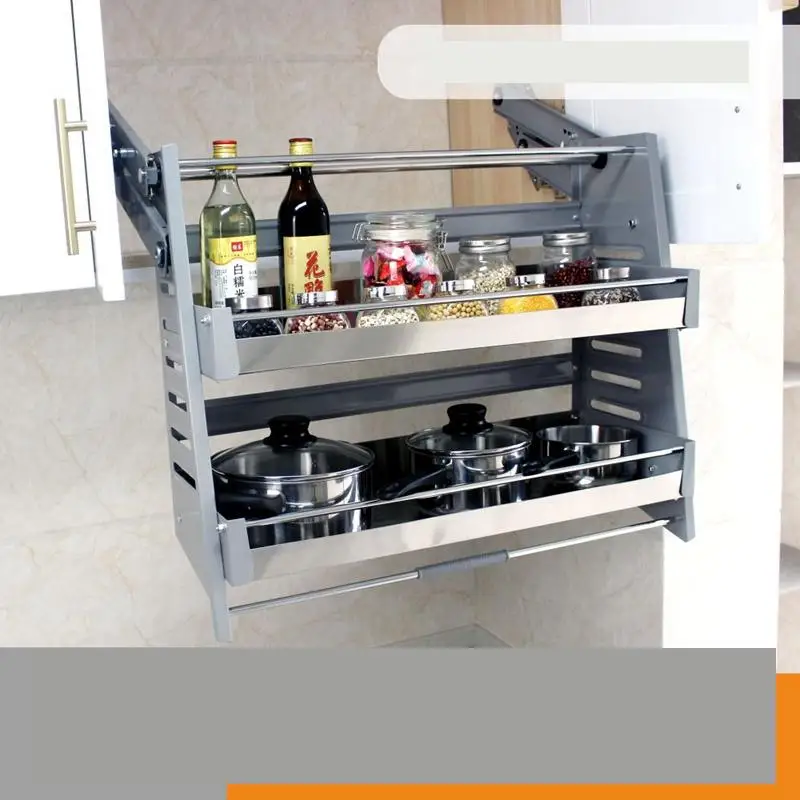 Подвесная кухонная стойка из нержавеющей стали кухонный шкаф корзина для