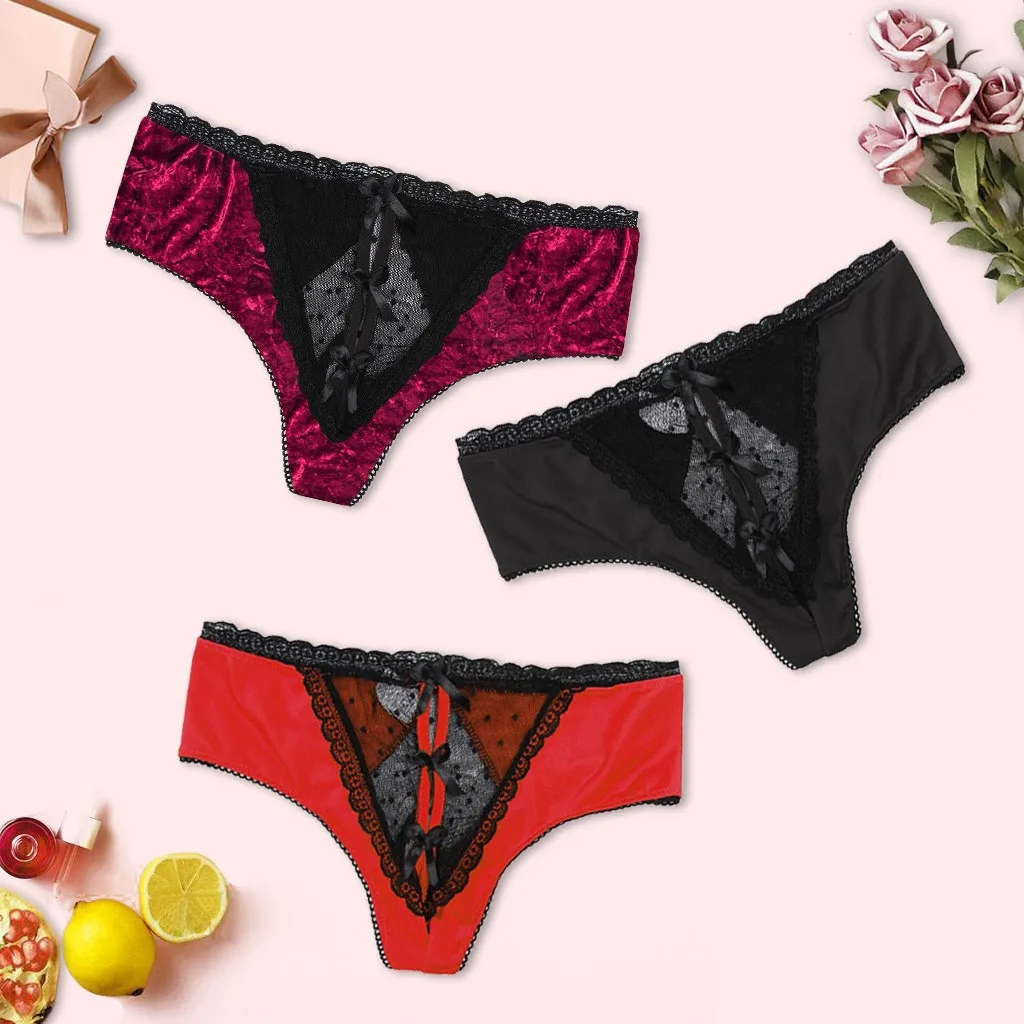 Сексуальные женские трусики 3 предмета в комплекте бесшовные хлопок ice silk