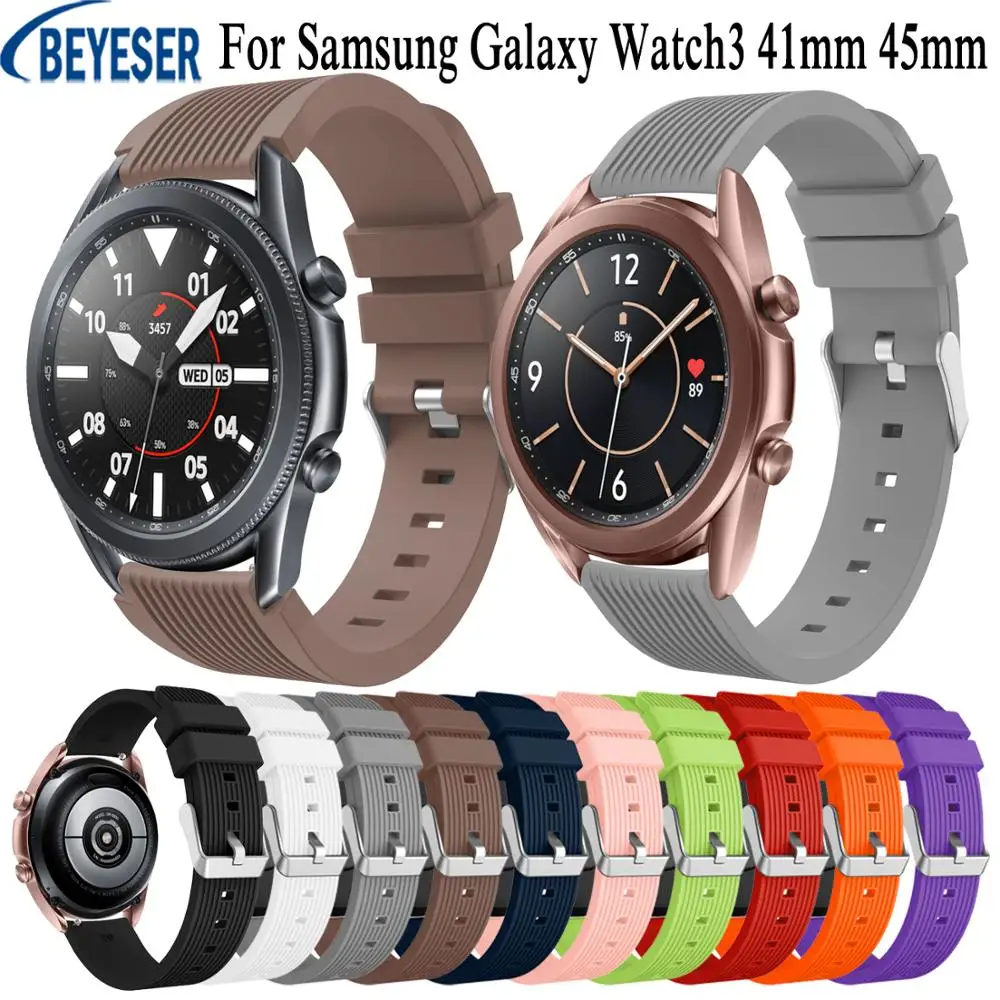 

20mm 22mm Sport Silicone Watchband Straps for samsung galaxy watch3 41mm Wristband Belt for samsung galaxy watch 3 45mm bracelet