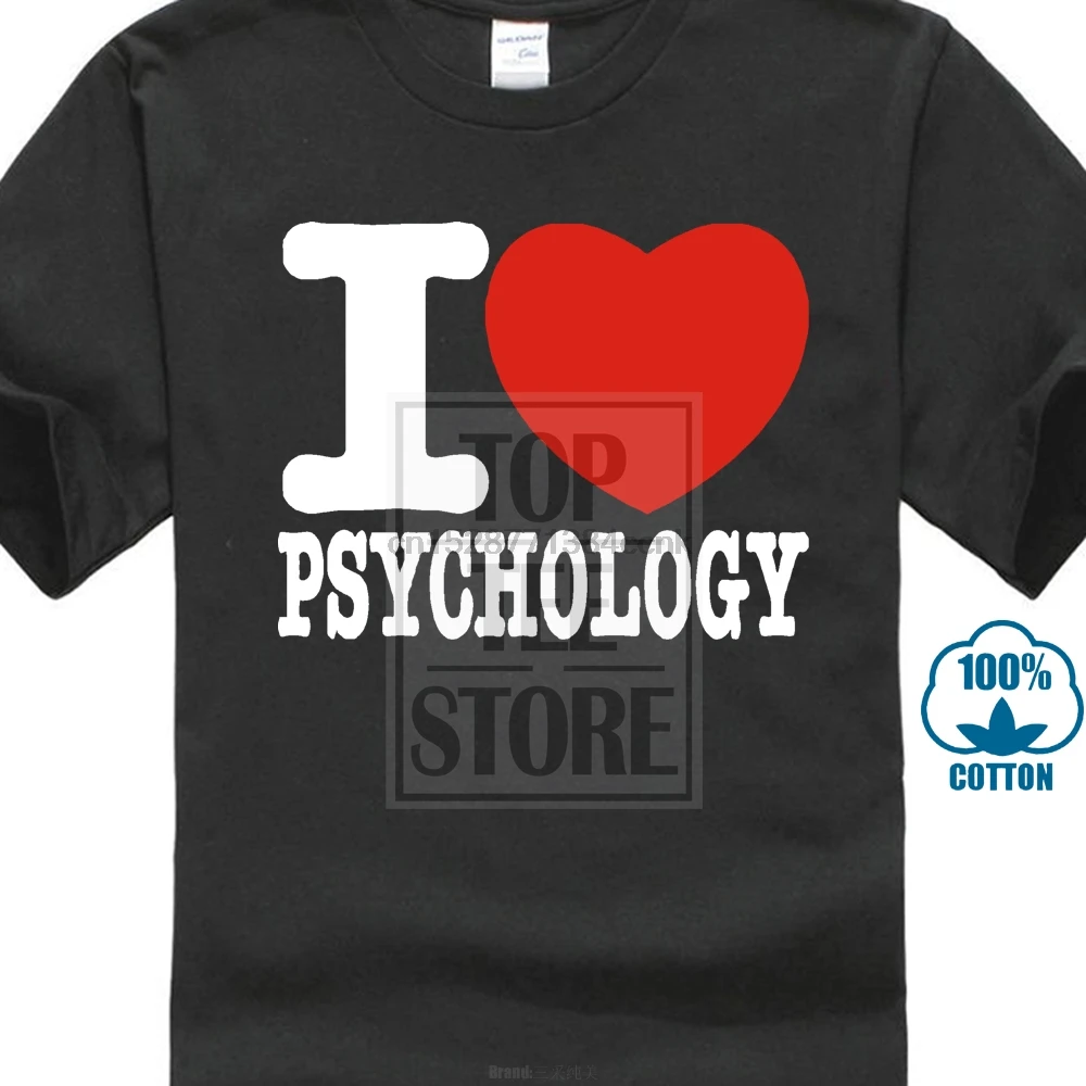 Персонализированные футболки I Love psychogy 3D печатные для мужчин Высокое качество