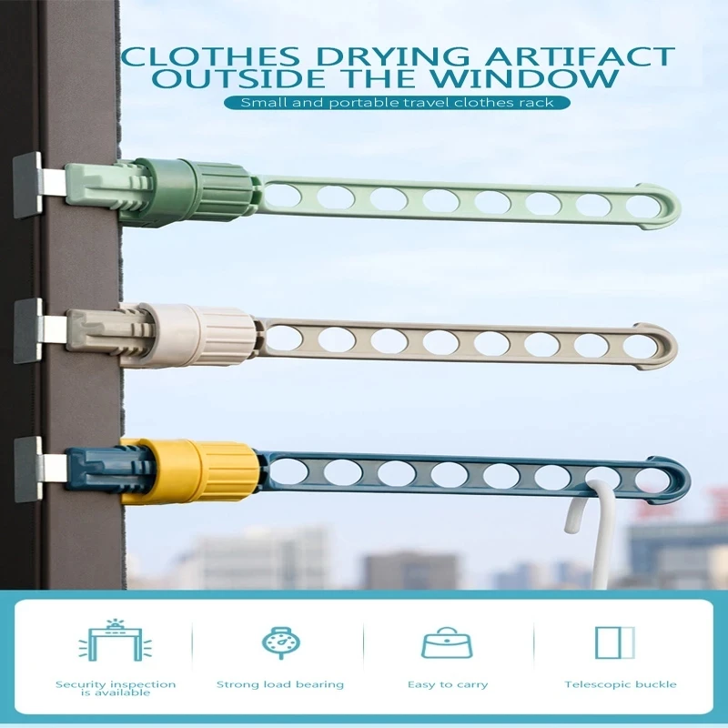 

Hanger Portable Indoor Window Drying Rack Outdoor Business Trip Portable Window Frame Clothes Indoor Hanging Rack for Clothes