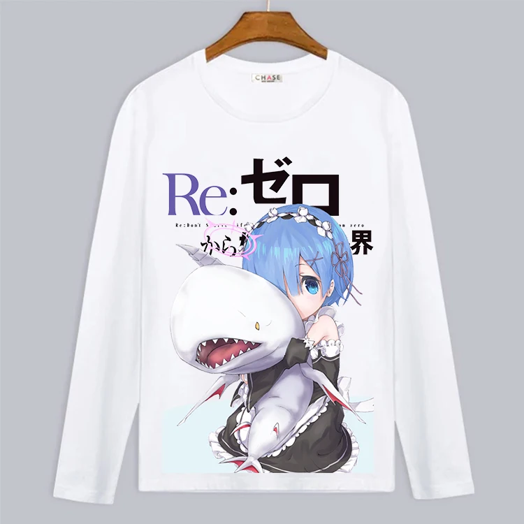Футболка Мужская/Женская с длинным рукавом мультяшный топ надписью Re:Life In A Different