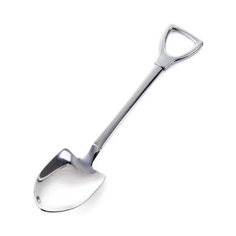 

1Pcs Stainless Steel Coffee Spoon Retro Iron Shovel Long Handle Spoon Ice Cream Spoon Scoop Creative Spoon tea-spoon Tableware