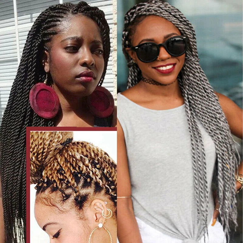 Сенегальские крученые волосы Омбре вязаные крючком косы 24 дюйма 30