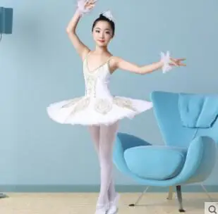 

new Professional Ballet Tutu Child Swan Lake Costume White Red Blue Ballet Dress for Children Pancake Tutu Girls Dancewear