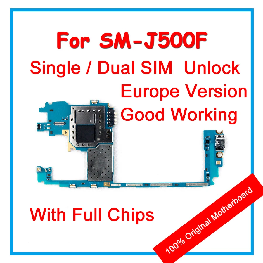 Оригинальная материнская плата с одной SIM картой для Samsung Galaxy J5 J500F 100% полными
