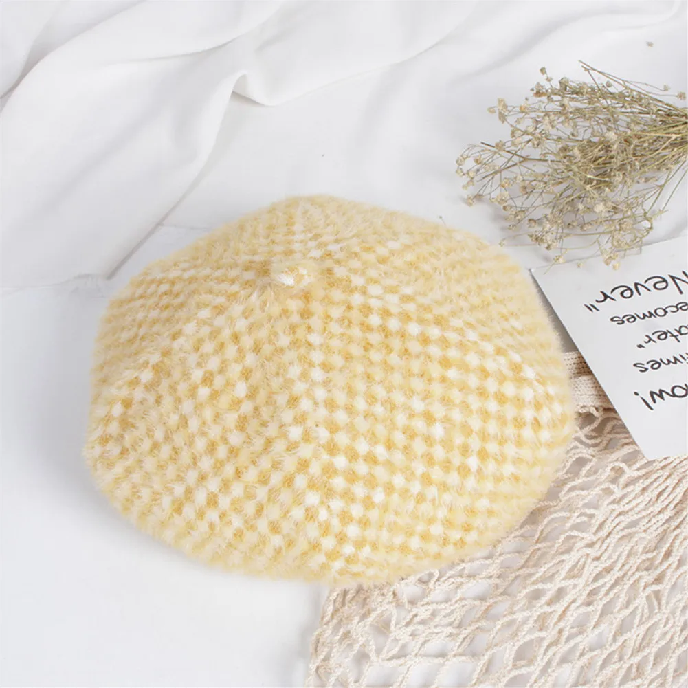 Новинка 2019 милый норковый Бархатный берет в шиншилловом стиле шапки для детей